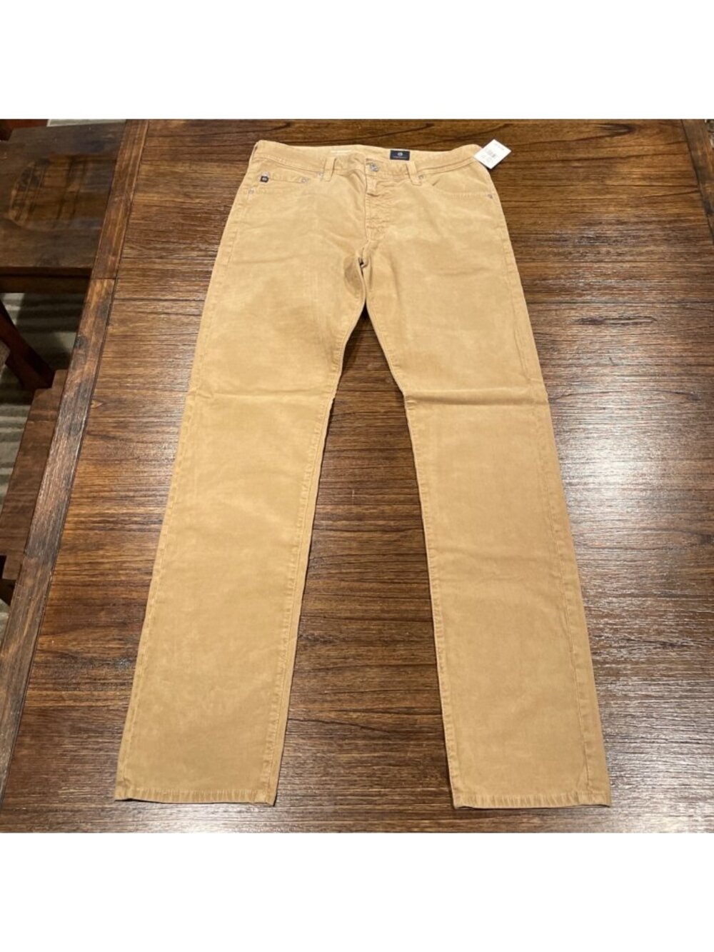 AG Graduate Tailored Corduroy Pant Mens 32x33 Tan Slim Stretch Lightweight Beige